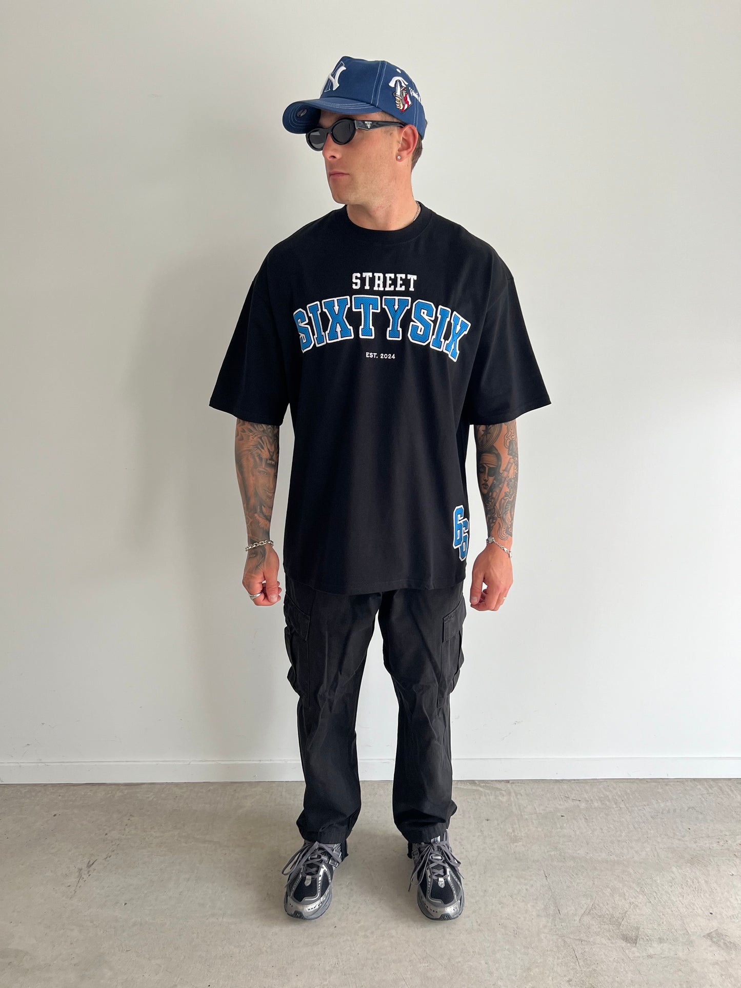 SS6 ESSENTIAL BLUE MESH TEE - BLACK