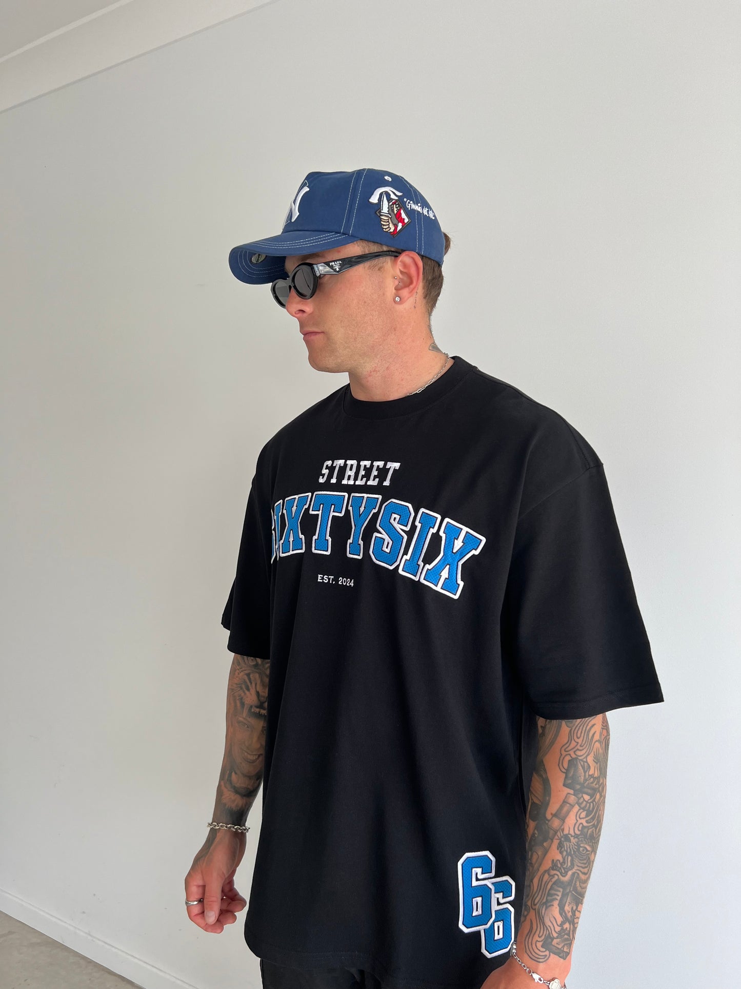 SS6 ESSENTIAL BLUE MESH TEE - BLACK