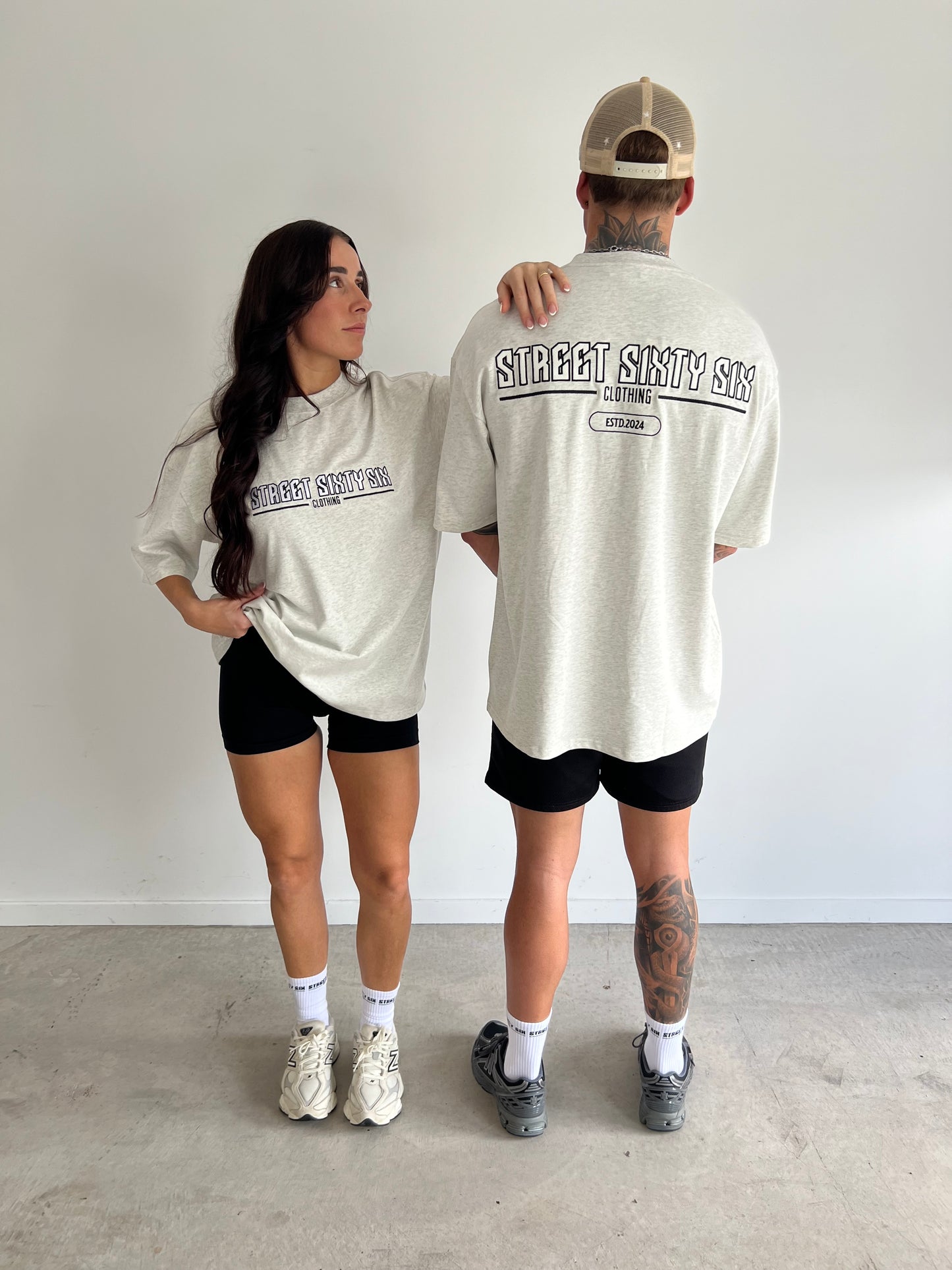 SS6 ESSENTIAL WHITE MESH TEE - MERLE GREY