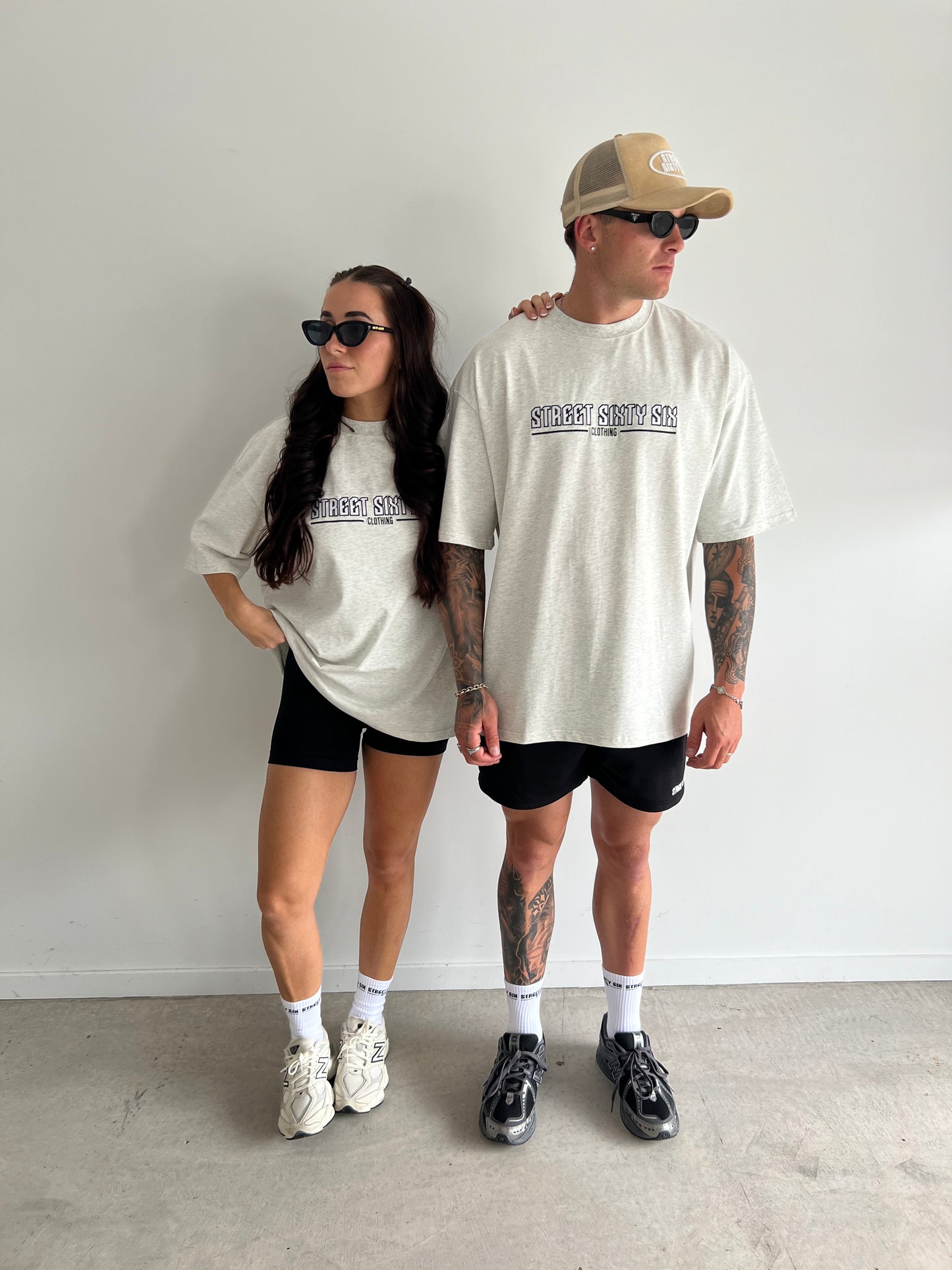 SS6 ESSENTIAL WHITE MESH TEE - MERLE GREY