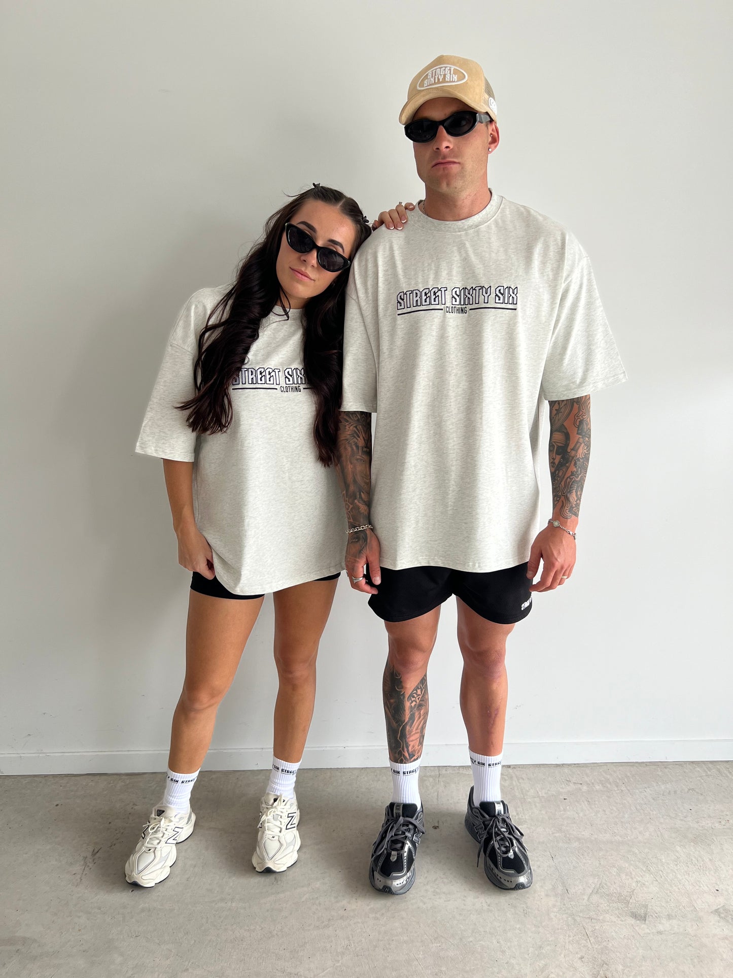 SS6 ESSENTIAL WHITE MESH TEE - MERLE GREY
